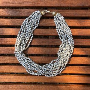 Anthropologie Silver Beaded Necklace